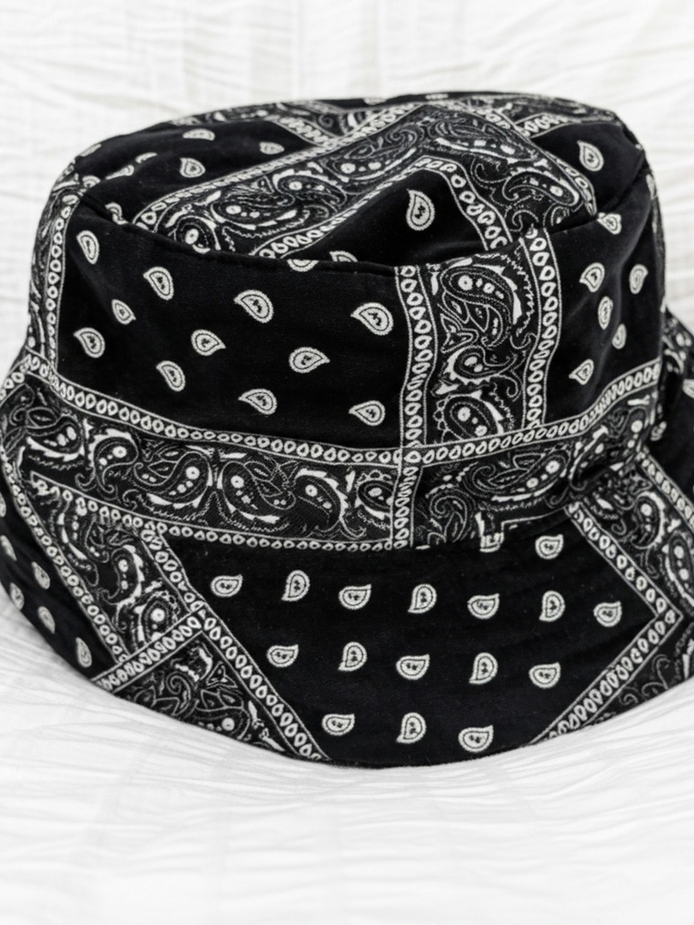 Black Paisley Bucket Hat - Unbranded